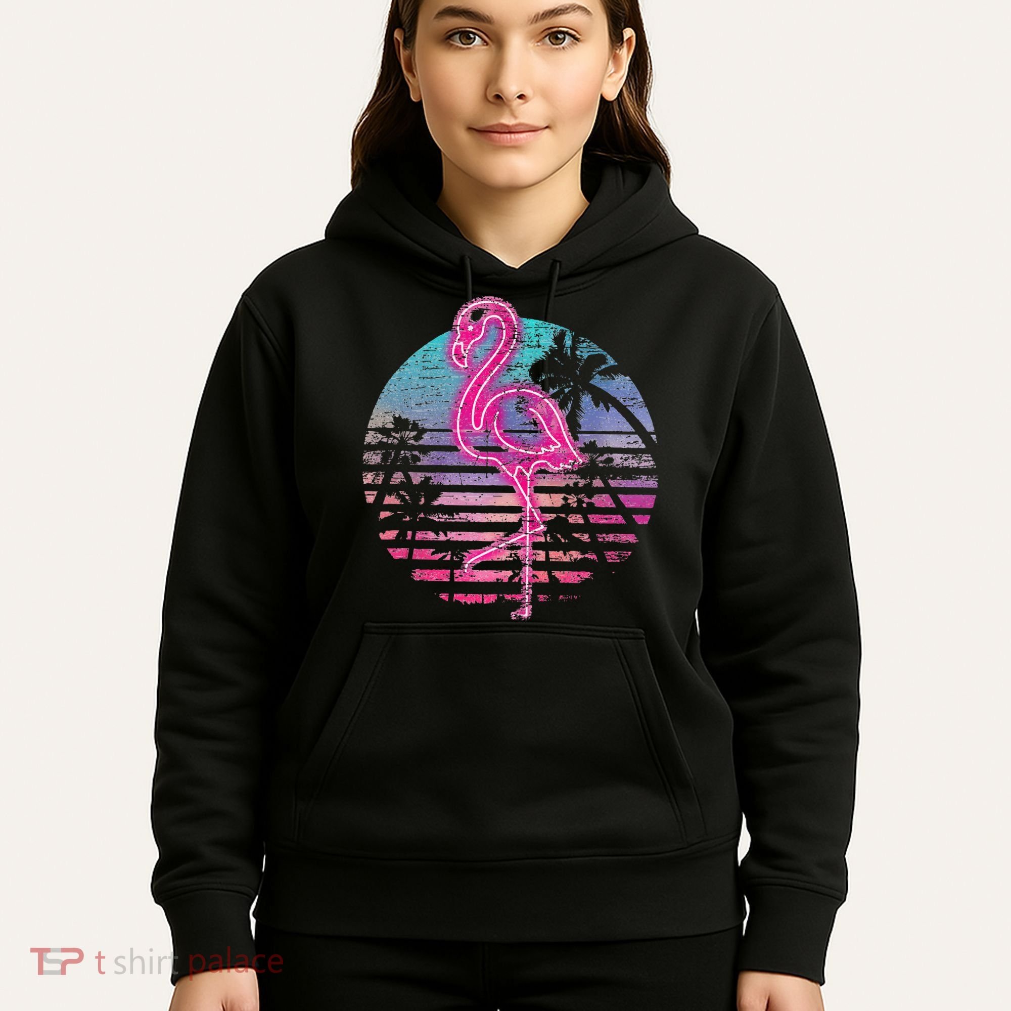 Retro Tropic Flamingo Hoodie