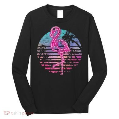 Retro Tropic Flamingo Long Sleeve Shirt