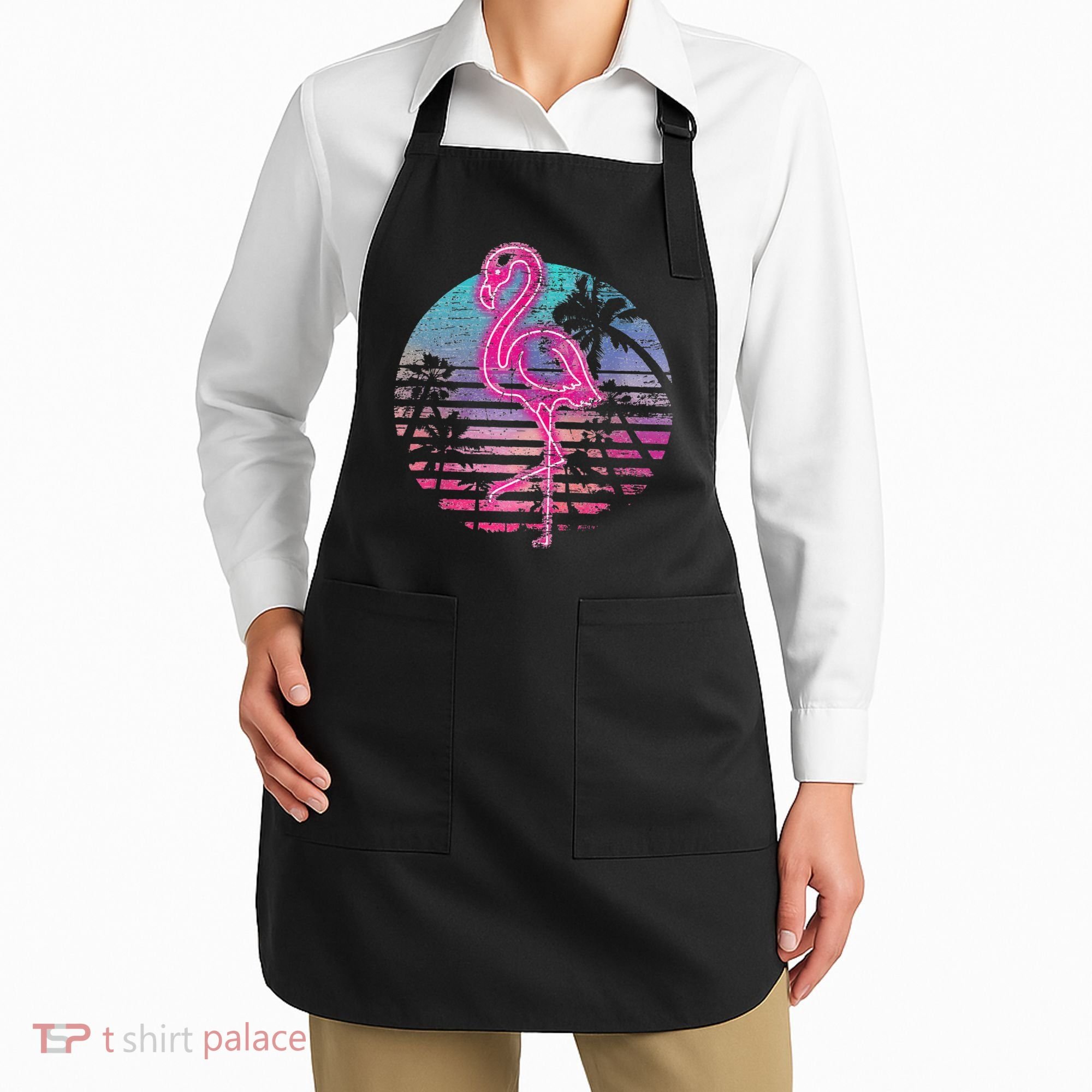 Retro Tropic Flamingo Apron