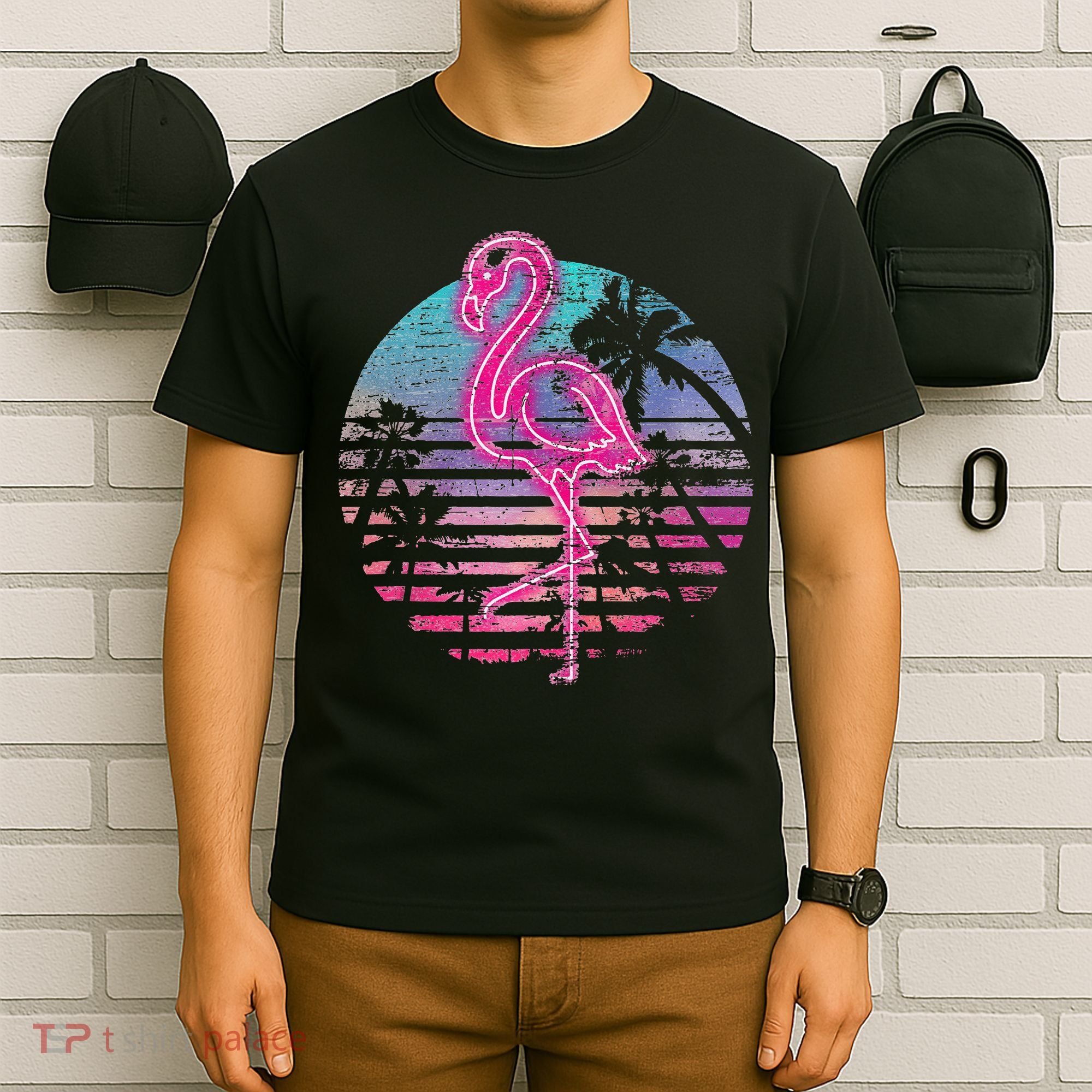Retro Tropic Flamingo T-Shirt
