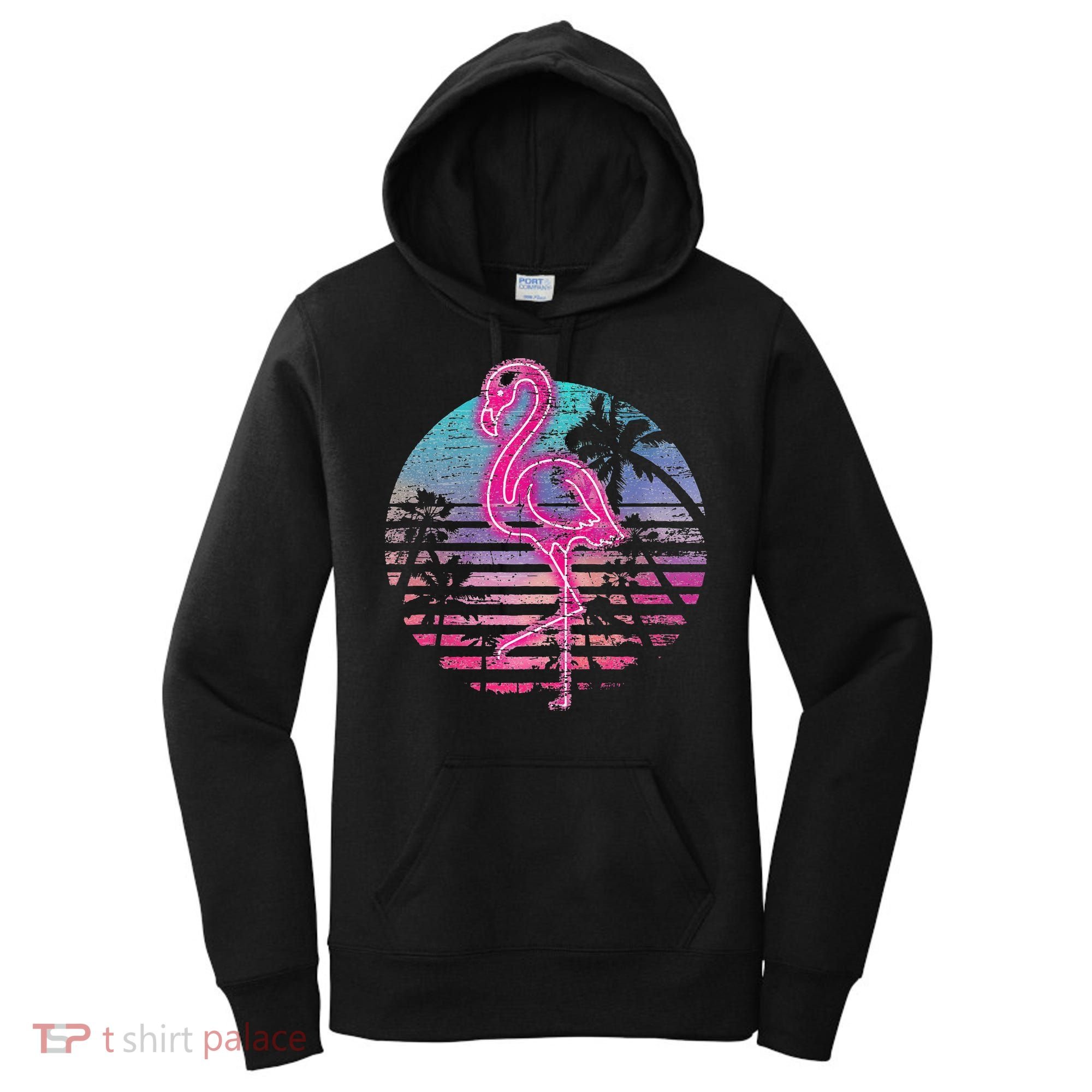 Retro Tropic Flamingo Women's Hoodie