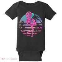 Retro Tropic Flamingo Baby Bodysuit thumb 0