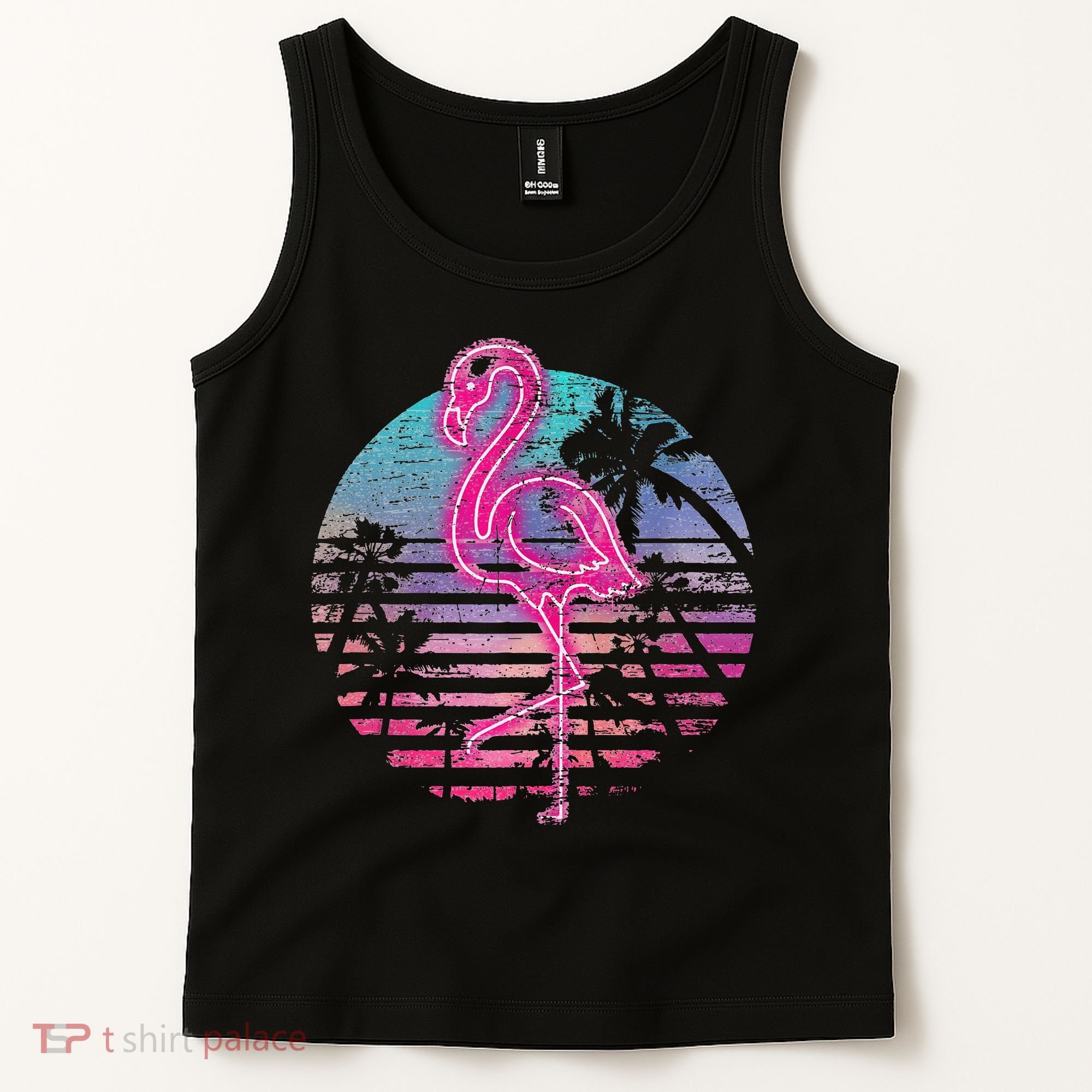 Retro Tropic Flamingo Tank Top