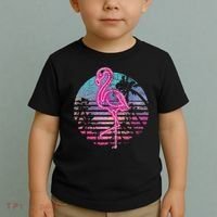 Retro Tropic Flamingo Toddler T-Shirt thumb 2