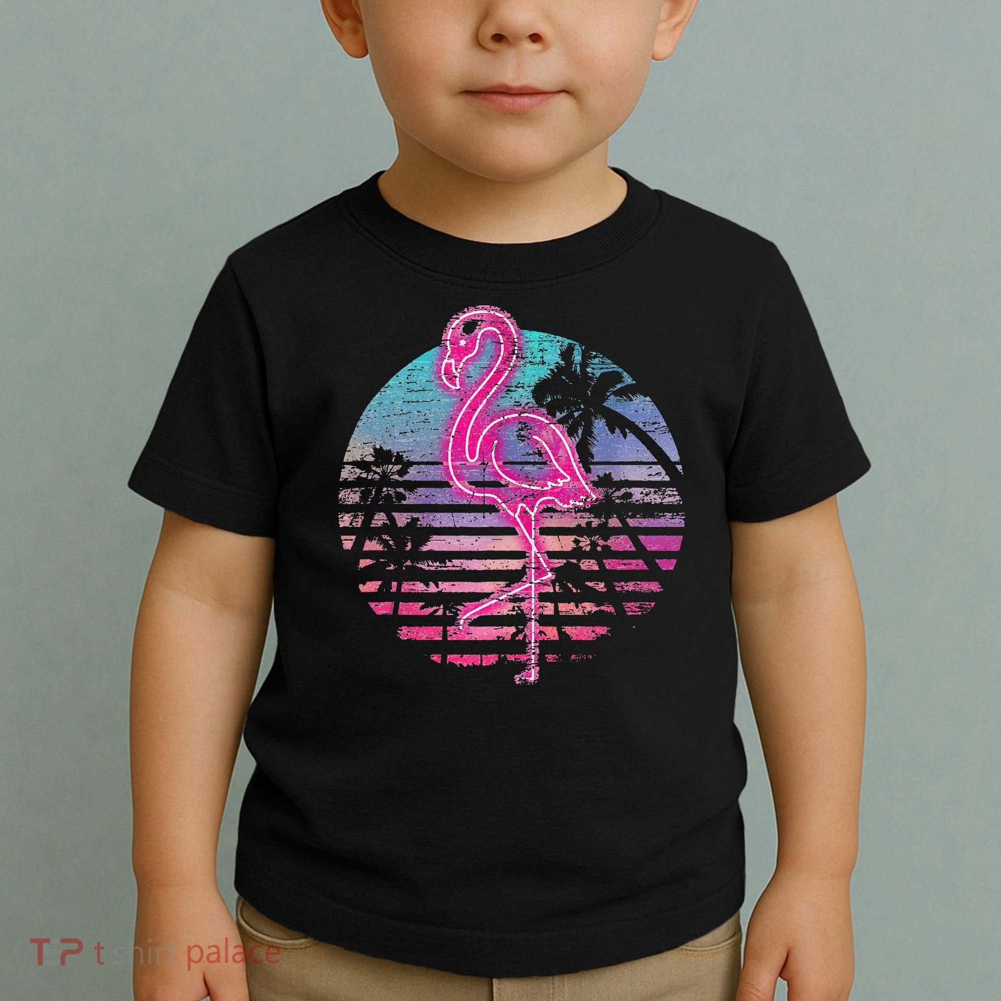 Retro Tropic Flamingo Toddler T-Shirt