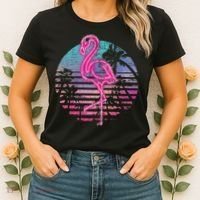 Retro Tropic Flamingo Women's T-Shirt thumb 2