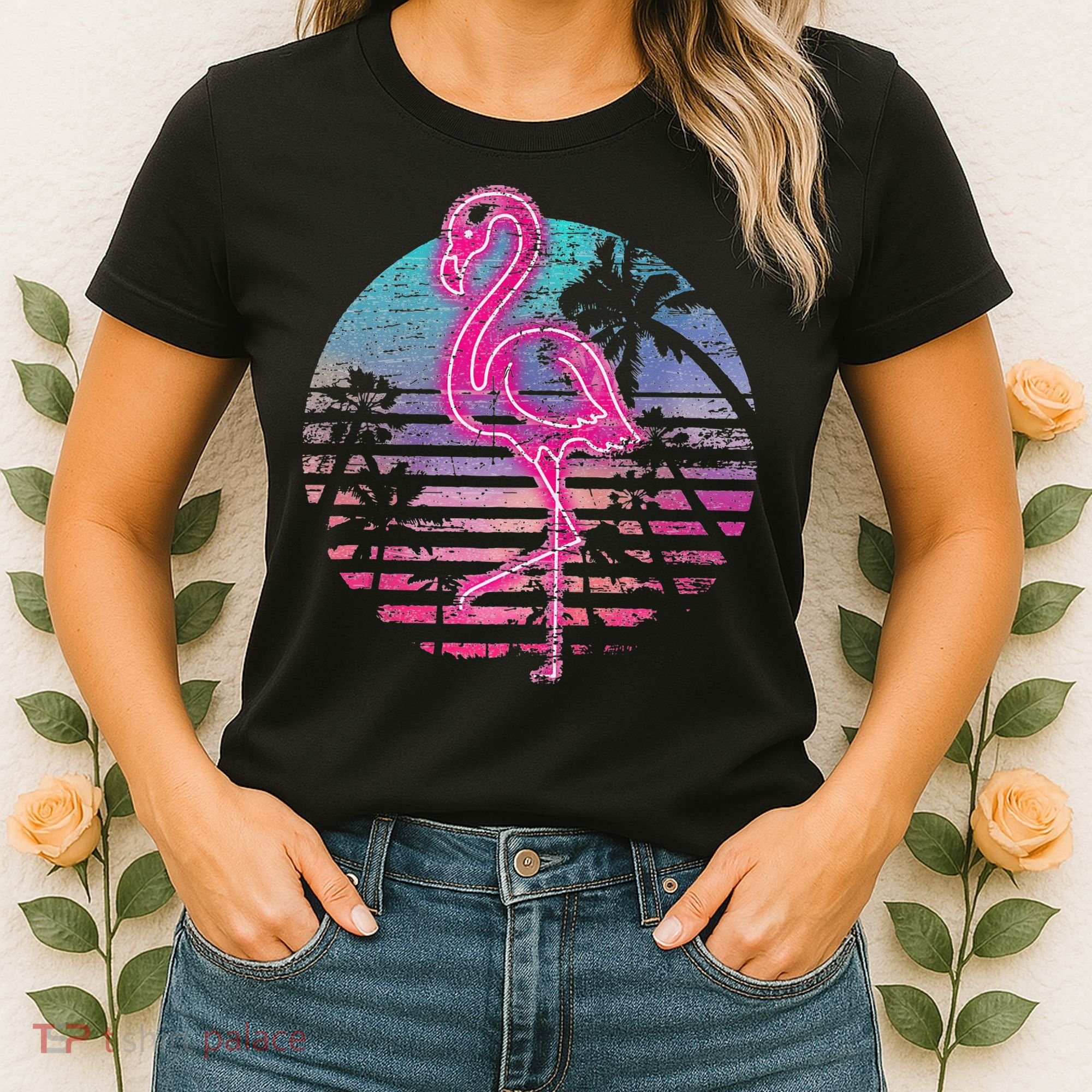 Retro Tropic Flamingo Women's T-Shirt