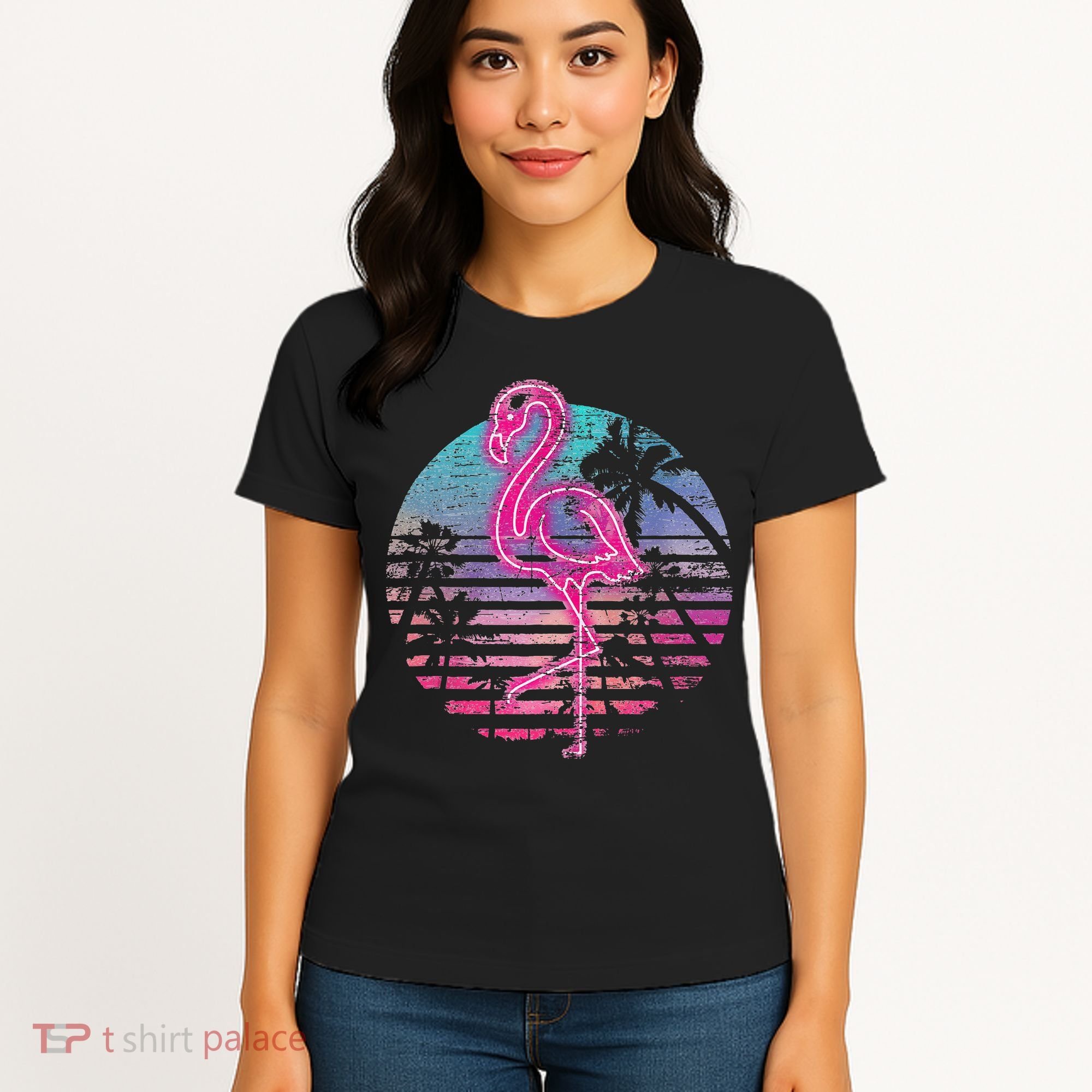 Retro Tropic Flamingo Women's T-Shirt