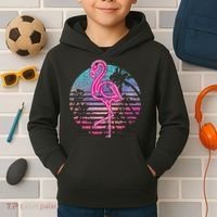 Retro Tropic Flamingo Kids Hoodie thumb 2