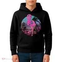 Retro Tropic Flamingo Kids Hoodie thumb 4