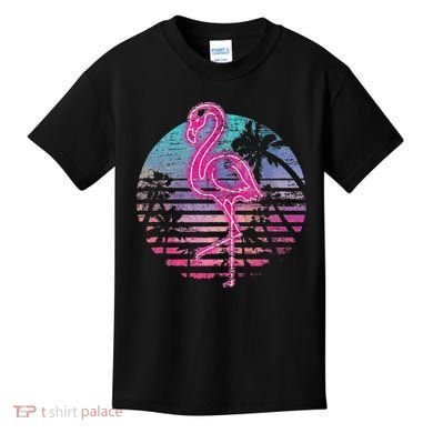 Retro Tropic Flamingo Kids T-Shirt