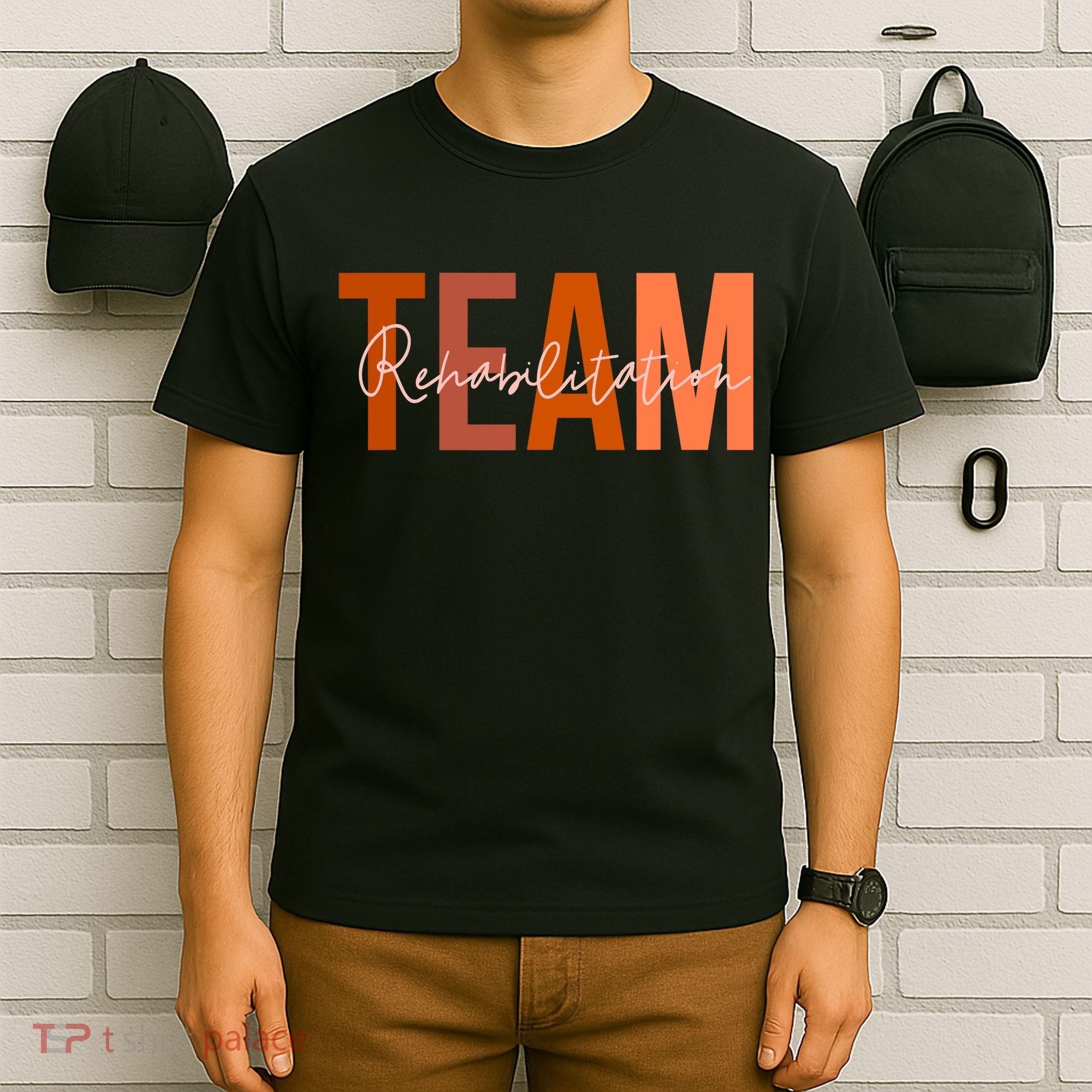 Rehab Team For Rehabilitation Matching Therapy Month T-Shirt