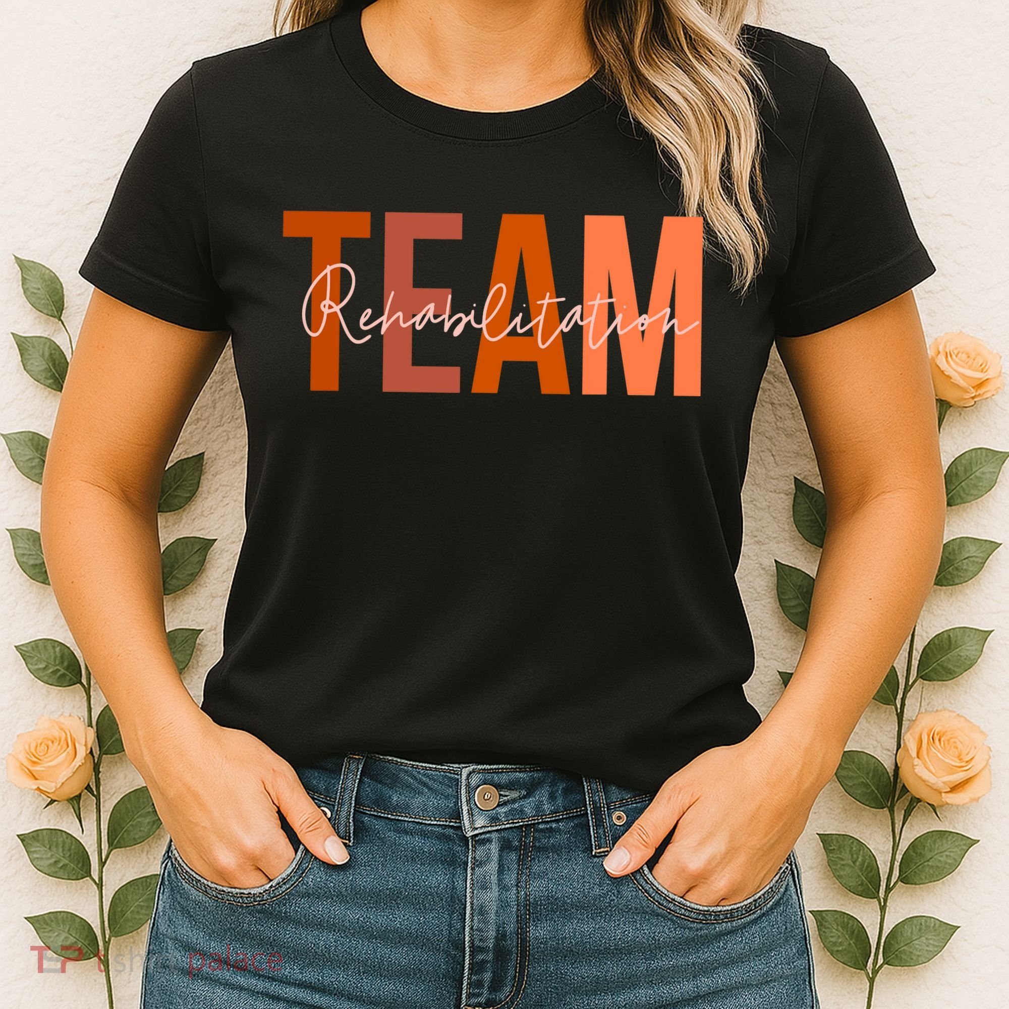 Rehab Team For Rehabilitation Matching Therapy Month Women's T-Shirt