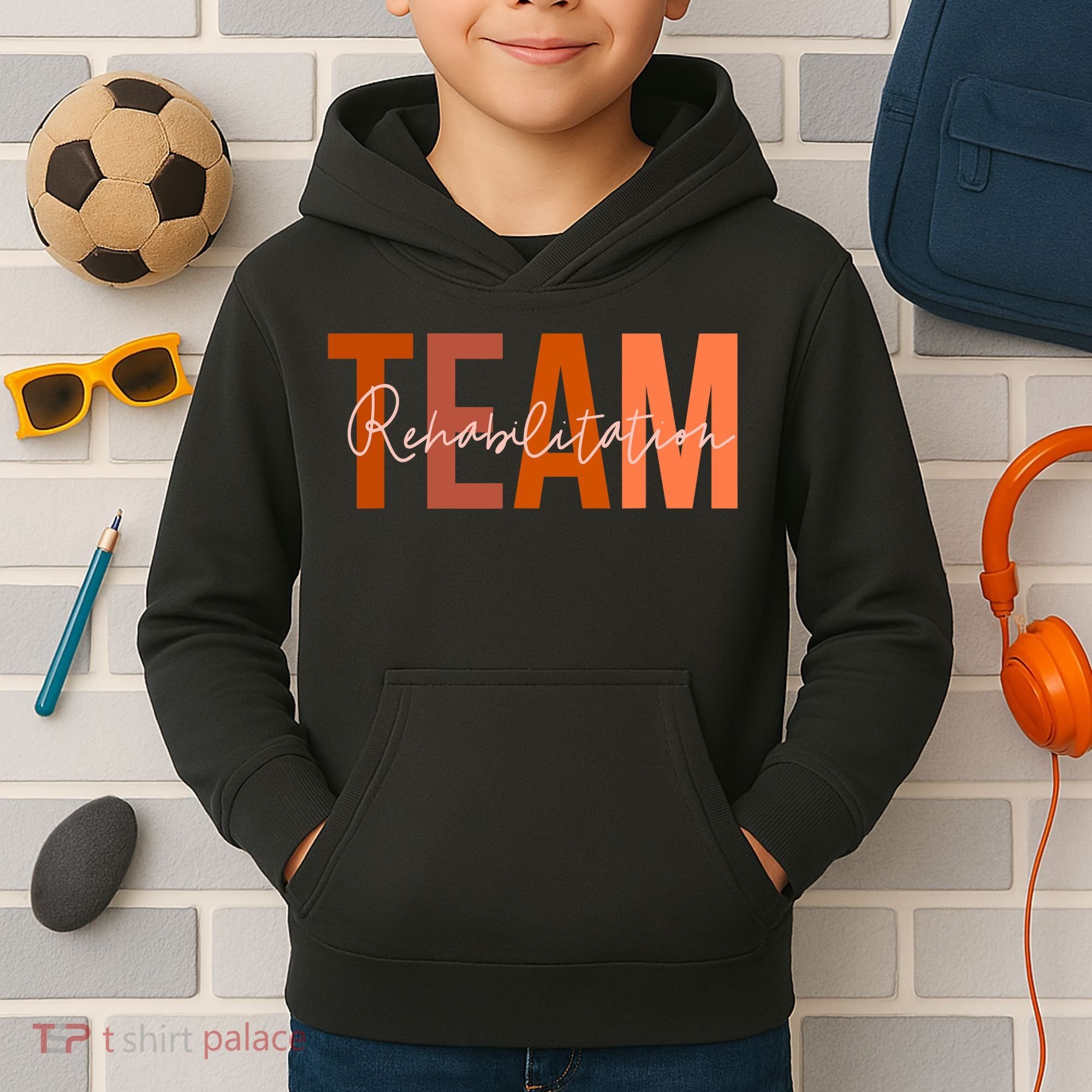 Rehab Team For Rehabilitation Matching Therapy Month Kids Hoodie