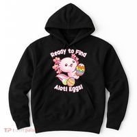 Ready To Find Alotl Eggs! Cute Axolotl Anime Kawaii Easter Hoodie thumb 0