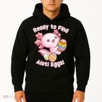 Ready To Find Alotl Eggs! Cute Axolotl Anime Kawaii Easter Hoodie thumb 2