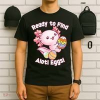 Ready To Find Alotl Eggs! Cute Axolotl Anime Kawaii Easter T-Shirt thumb 6