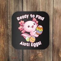 Ready To Find Alotl Eggs! Cute Axolotl Anime Kawaii Easter Coaster thumb 0