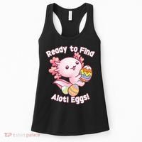 Ready To Find Alotl Eggs! Cute Axolotl Anime Kawaii Easter Women's Tank Top thumb 0