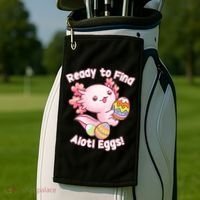 Ready To Find Alotl Eggs! Cute Axolotl Anime Kawaii Easter Golf Towel thumb 2