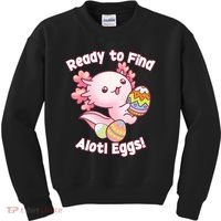 Ready To Find Alotl Eggs! Cute Axolotl Anime Kawaii Easter Kids Sweatshirt thumb 0