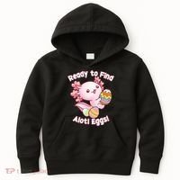 Ready To Find Alotl Eggs! Cute Axolotl Anime Kawaii Easter Kids Hoodie thumb 0