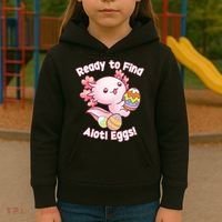 Ready To Find Alotl Eggs! Cute Axolotl Anime Kawaii Easter Kids Hoodie thumb 3