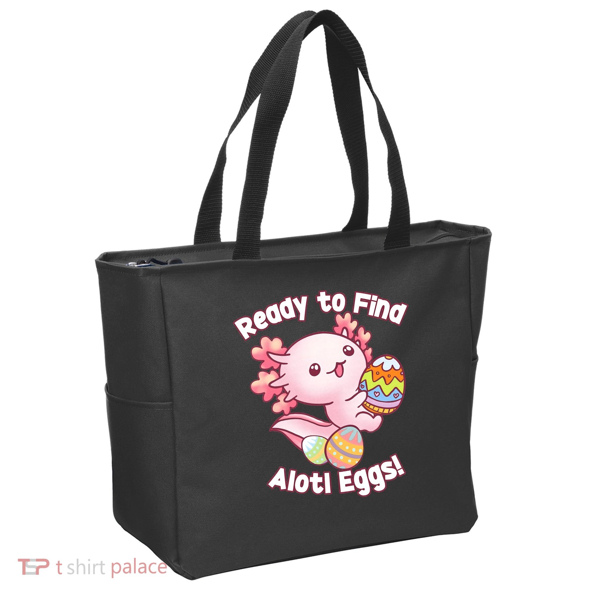 Ready To Find Alotl Eggs! Cute Axolotl Anime Kawaii Easter Tote Bag
