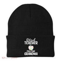 Retired Teacher Full Time Grandma Floral Cute Gift Beanie thumb 0