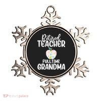 Retired Teacher Full Time Grandma Floral Cute Gift Ornament thumb 0