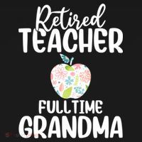 Retired Teacher Full Time Grandma Floral Cute Gift Ornament thumb 1
