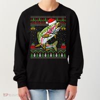 Rainbow Trout Fish Lover Santa Ugly Rainbow Trout Christmas Funny Gift Women's Sweatshirt thumb 0