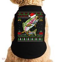 Rainbow Trout Fish Lover Santa Ugly Rainbow Trout Christmas Funny Gift Doggie Tank thumb 0