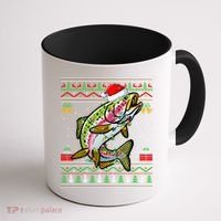Rainbow Trout Fish Lover Santa Ugly Rainbow Trout Christmas Funny Gift Coffee Mug thumb 1