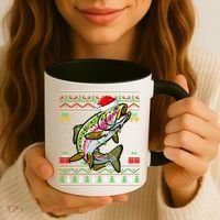 Rainbow Trout Fish Lover Santa Ugly Rainbow Trout Christmas Funny Gift Coffee Mug thumb 3