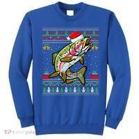 Rainbow Trout Fish Lover Santa Ugly Rainbow Trout Christmas Funny Gift Sweatshirt thumb 0