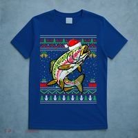 Rainbow Trout Fish Lover Santa Ugly Rainbow Trout Christmas Funny Gift T-Shirt thumb 5