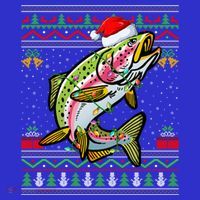 Rainbow Trout Fish Lover Santa Ugly Rainbow Trout Christmas Funny Gift Coaster thumb 2