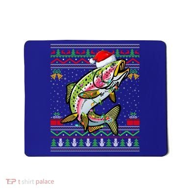 Rainbow Trout Fish Lover Santa Ugly Rainbow Trout Christmas Funny Gift Mousepad