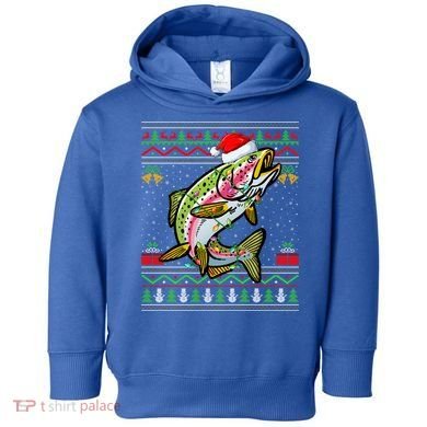 Rainbow Trout Fish Lover Santa Ugly Rainbow Trout Christmas Funny Gift Toddler Hoodie