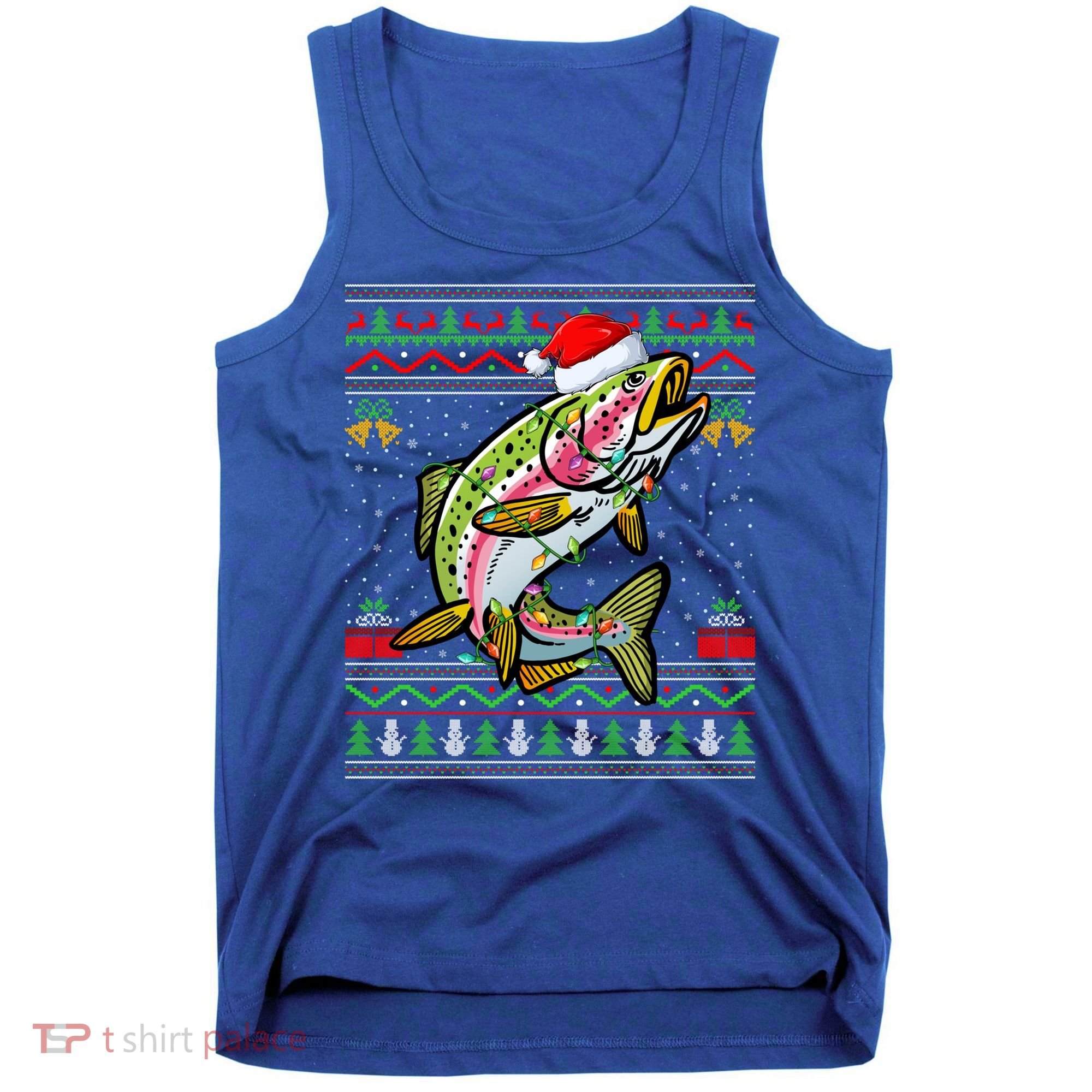 Rainbow Trout Fish Lover Santa Ugly Rainbow Trout Christmas Funny Gift Tank Top