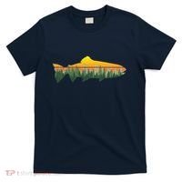 Retro Trout Fly Fishing Outdoor Nature Forest Fisherman T-Shirt thumb 0