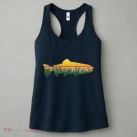 Retro Trout Fly Fishing Outdoor Nature Forest Fisherman Women's Tank Top thumb 3