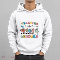 Retro Teaching Future Leaders Groovy Teacher Back To School Hoodie thumb 0