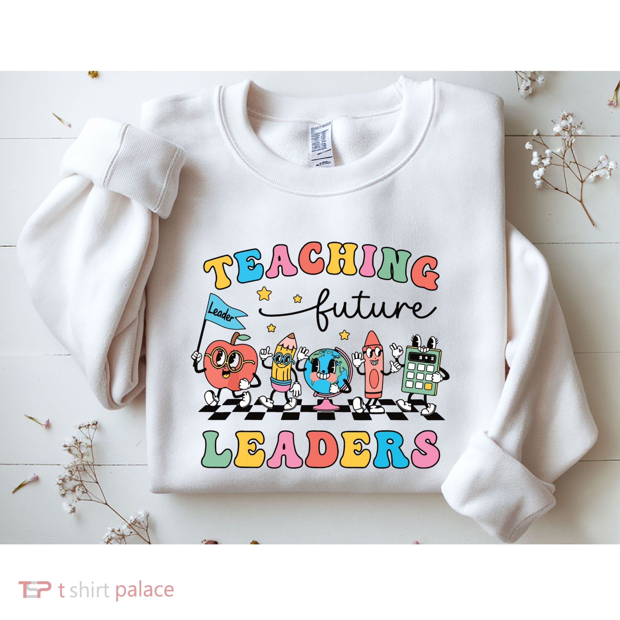 Retro Teaching Future Leaders Groovy Teacher Back To School Sweatshirt