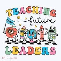 Retro Teaching Future Leaders Groovy Teacher Back To School Sweatshirt thumb 3