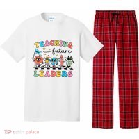 Retro Teaching Future Leaders Groovy Teacher Back To School Pajama Set thumb 0