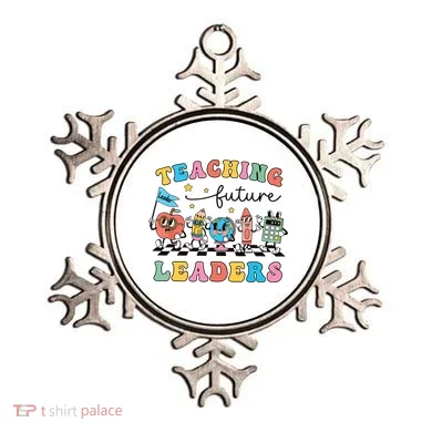 Retro Teaching Future Leaders Groovy Teacher Back To School Ornament