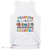 Retro Teaching Future Leaders Groovy Teacher Back To School Tank Top thumb 0