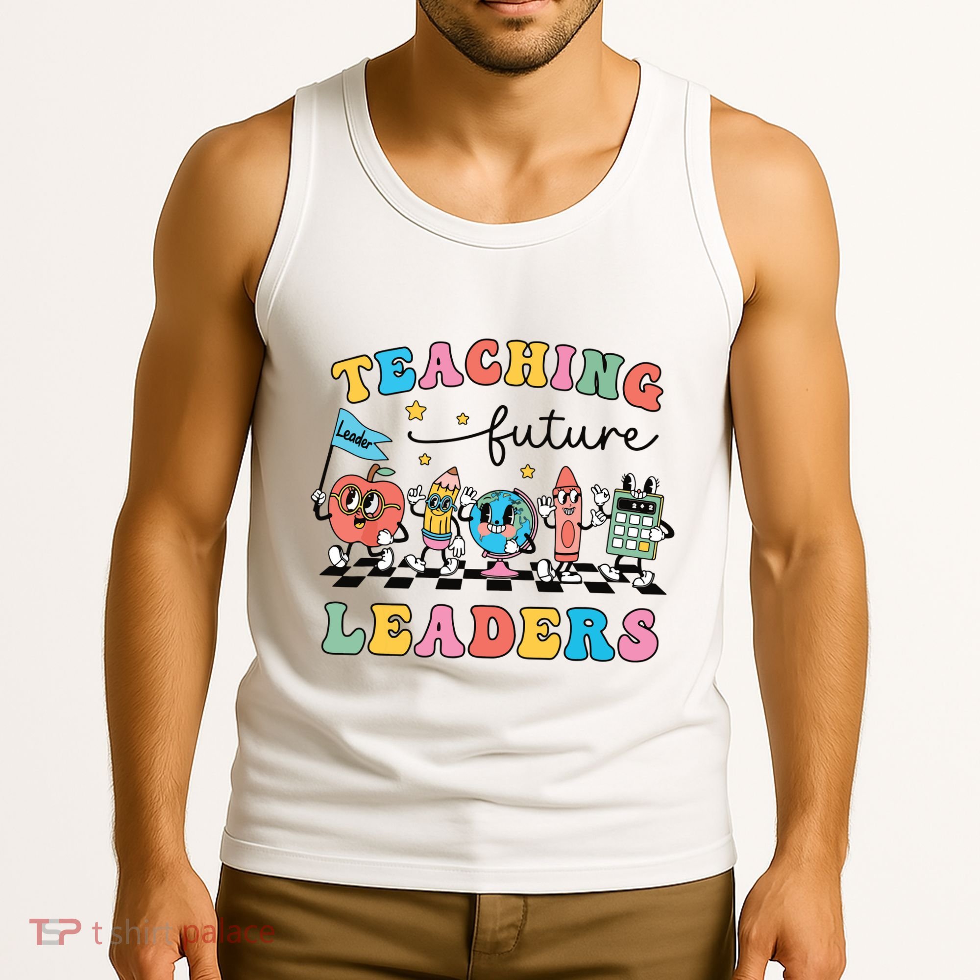 Retro Teaching Future Leaders Groovy Teacher Back To School Tank Top